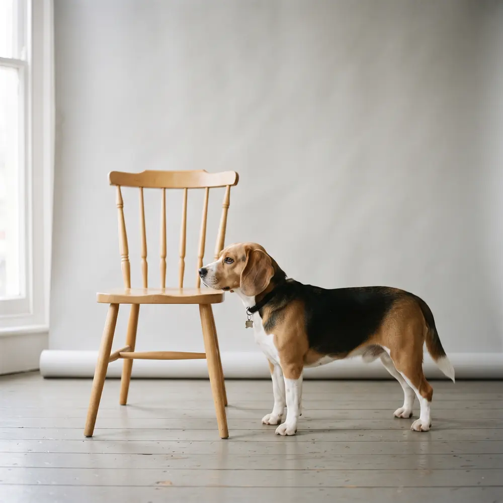 Illustration of a Beagle: grown, about 9–11 kg. Not a photograph of a puppy for sale.