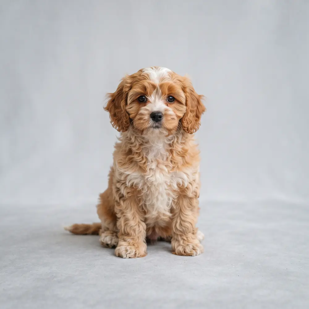 Illustration of a Cavachon: the breed standard colour coat. Not a photograph of a puppy for sale.