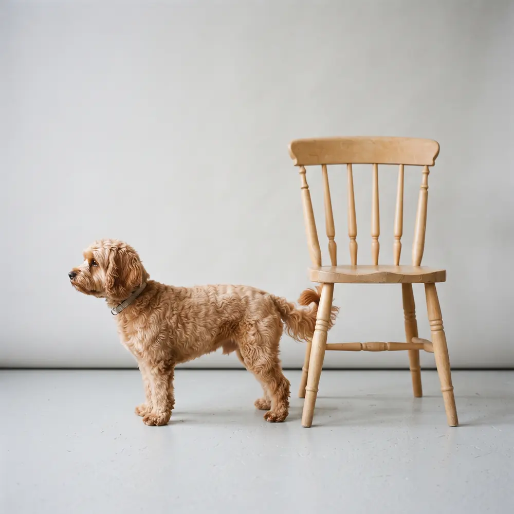 Illustration of a Cavapoo: grown, about 4–8 kg. Not a photograph of a puppy for sale.