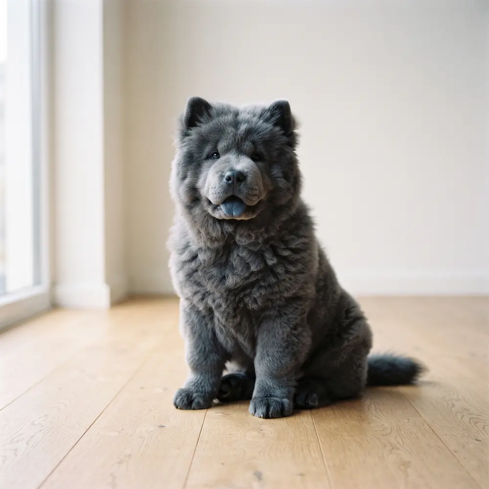 Illustration of a Chow Chow: blue coat. Not a photograph of a puppy for sale.