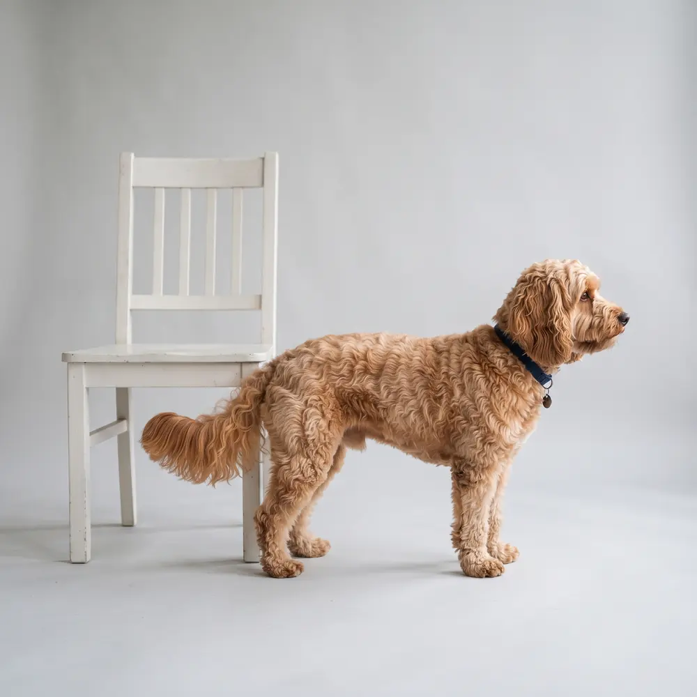 Illustration of a Cockapoo: grown, about 5–12 kg. Not a photograph of a puppy for sale.
