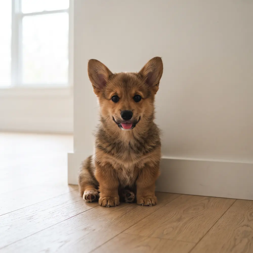 Illustration of a Corgi: sable coat. Not a photograph of a puppy for sale.