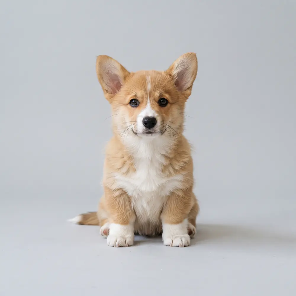 Illustration of a Corgi: fawn coat. Not a photograph of a puppy for sale.