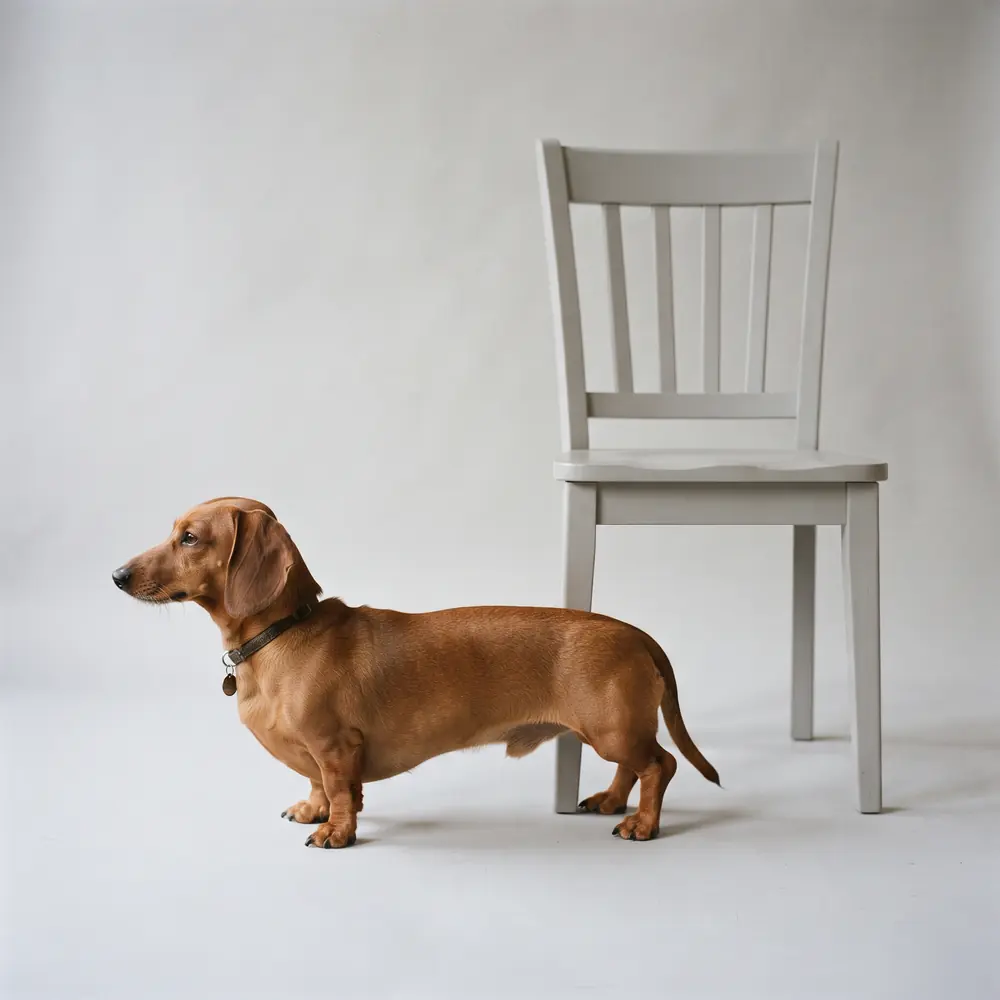 Illustration of a Dachshund: grown, about 4–7 kg (miniature). Not a photograph of a puppy for sale.