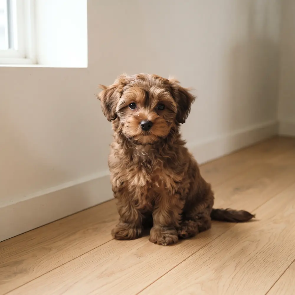 Illustration of a Morkie: brown coat. Not a photograph of a puppy for sale.