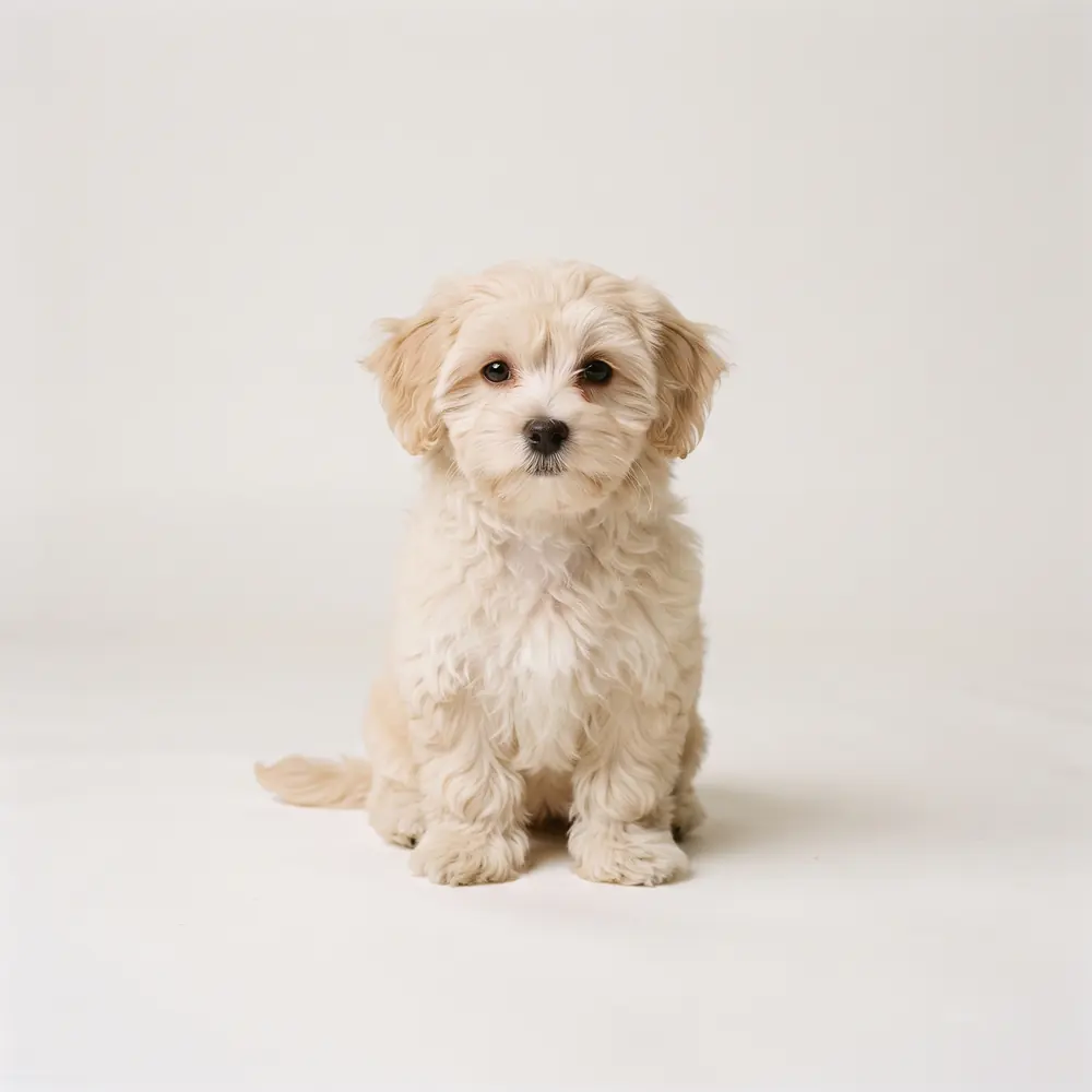 Illustration of a Morkie: cream coat. Not a photograph of a puppy for sale.