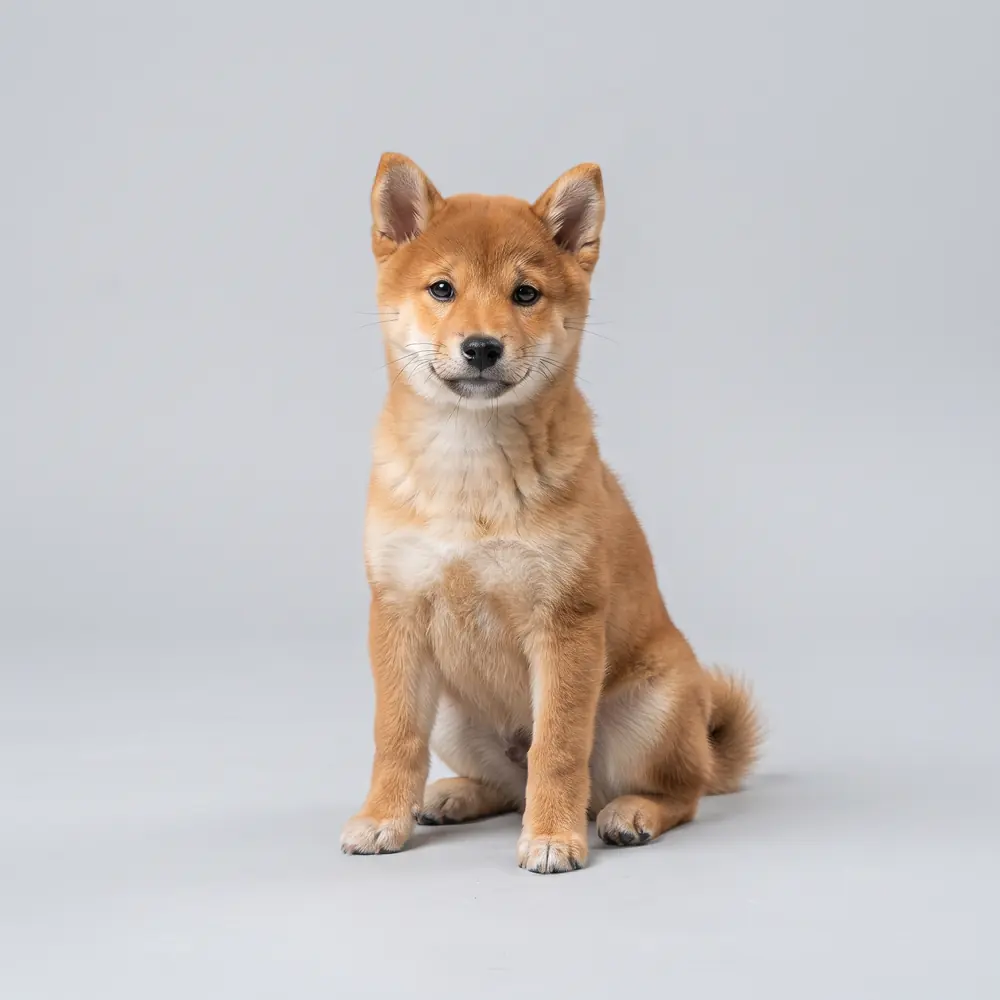 Illustration of a Shiba Inu: red coat. Not a photograph of a puppy for sale.
