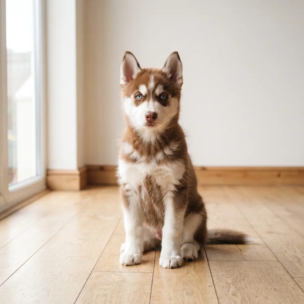 Illustration of a Siberian Husky: copper coat. Not a photograph of a puppy for sale.
