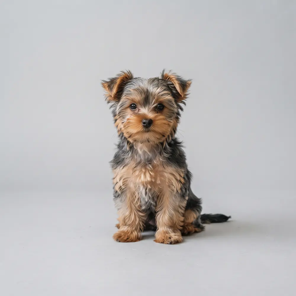Illustration of a Yorkshire Terrier: blue & tan coat. Not a photograph of a puppy for sale.