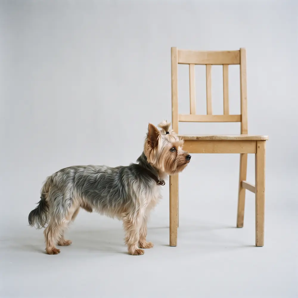 Illustration of a Yorkshire Terrier: grown, about 2–3.5 kg. Not a photograph of a puppy for sale.