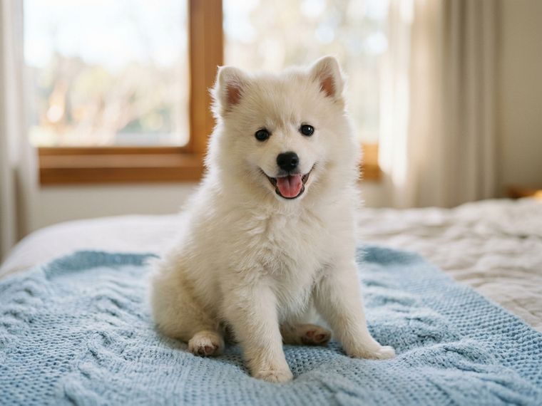 Cream White Japanese Spitz puppy for sale in Singapore